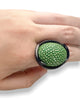 green leather jade Ring 