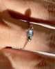 Chain Ring- Bead Blue Topaz White Chain Ring