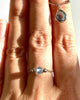 Bead Blue Topaz White Chain Ring by boredomleft jewelry