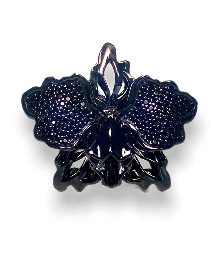 Butterfly Obsidian Black Ring, women jewelry