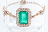 women Chain Ring- King Emerald Rose Chain Ring