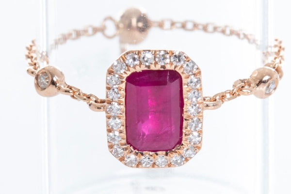 Women's Jewelry- King Ruby Rose Chain Ring