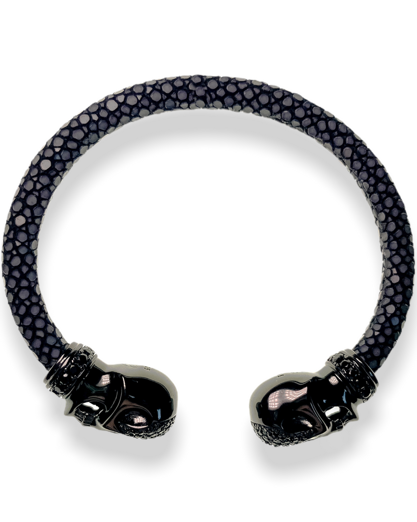 Skull Black bracelet by Boredomleft Jewelry