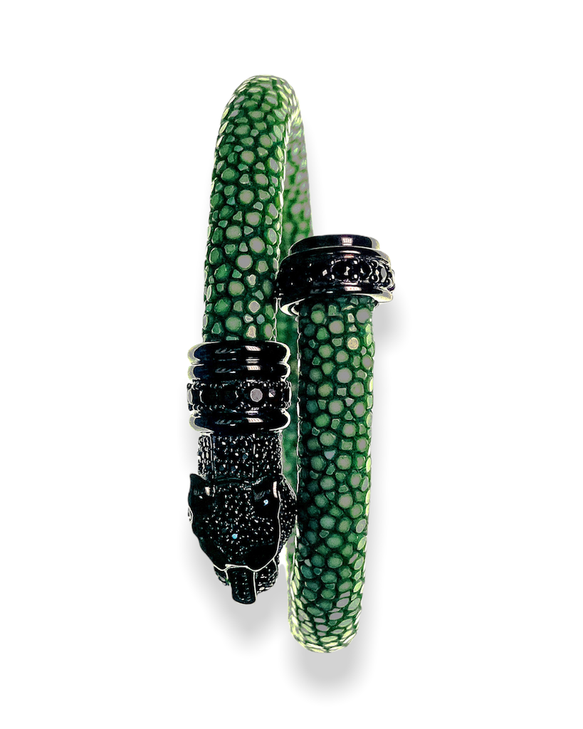 green leather bracelet