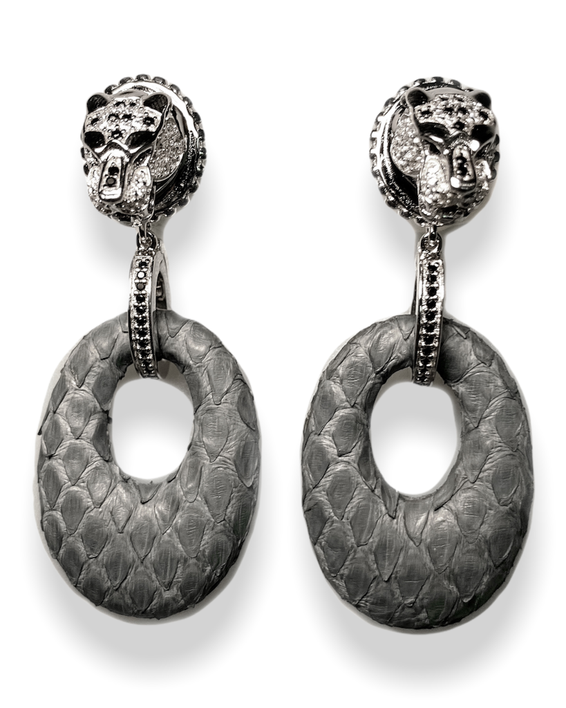 Leopard Earrings grey