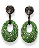 Leopard Jade Green Earrings