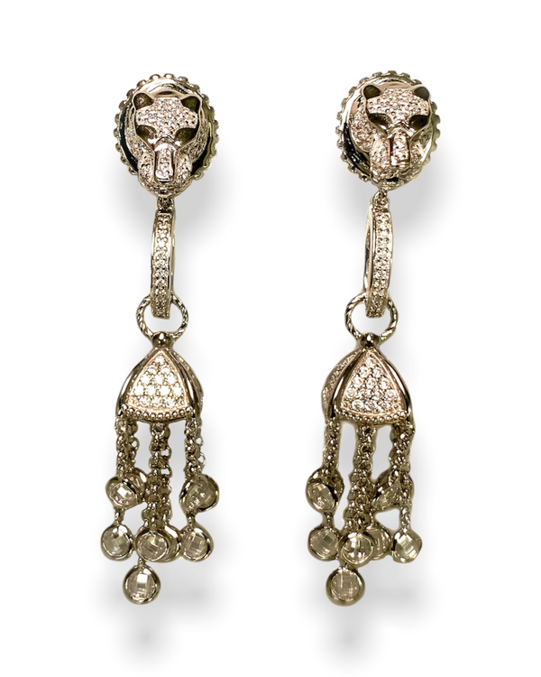 Lightweight Leopard Heart Earrings Cheetah AB Bling Rhinestone Hook Jewelry  3 Jp