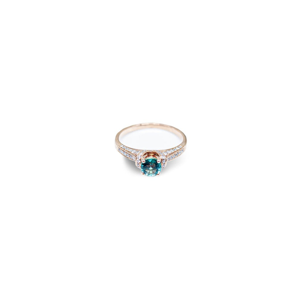 Emerald and Diamond solid gold ring
