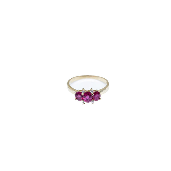 rubies and diamonds solid gold ring